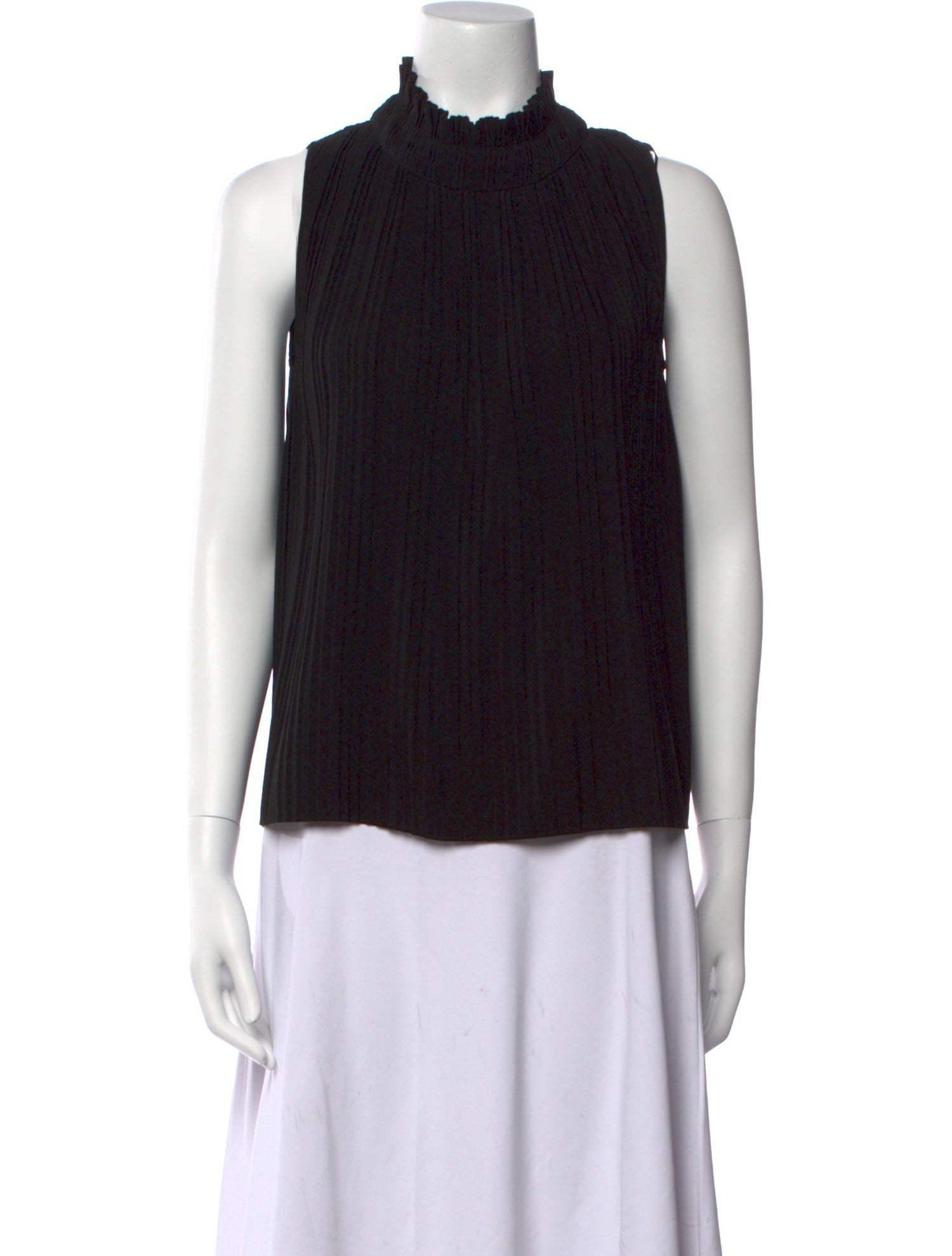 Maje Mock Neck Sleeveless Blouse