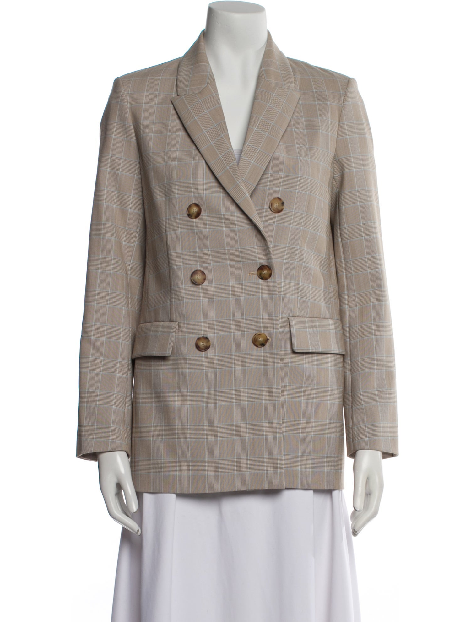 Maje Plaid Print Blazer