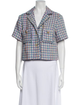 Maje Houndstooth Print Evening Jacket