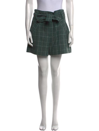 Maje Plaid Print Mini Shorts