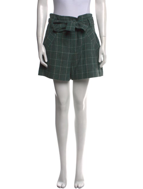 Maje Plaid Print Mini Shorts