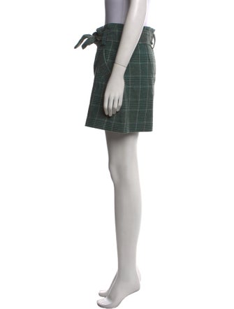 Maje Plaid Print Mini Shorts