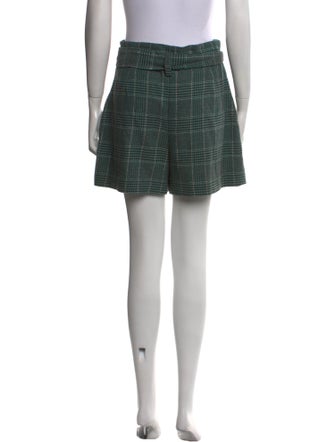 Maje Plaid Print Mini Shorts