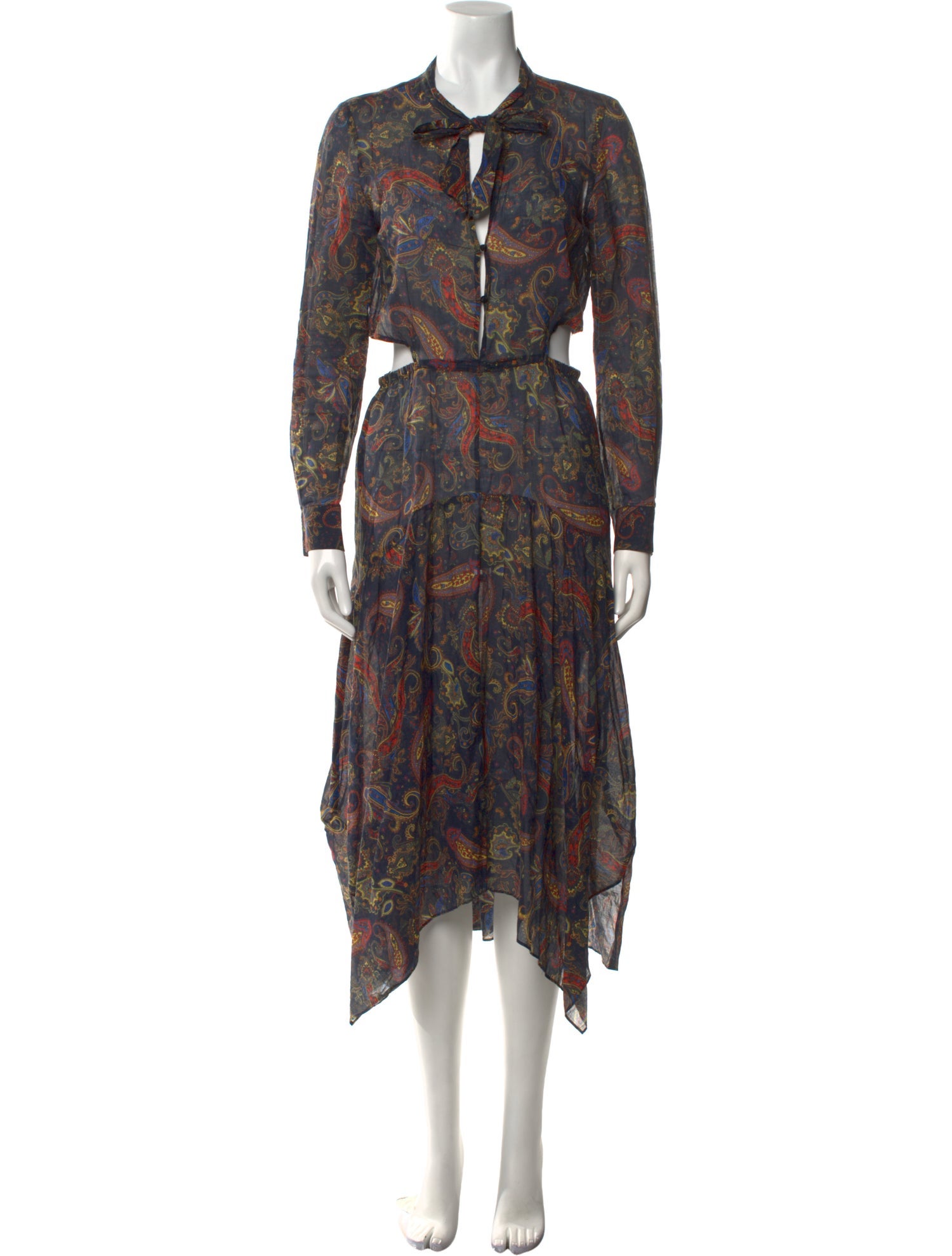 Maje Paisley Print Midi Length Dress