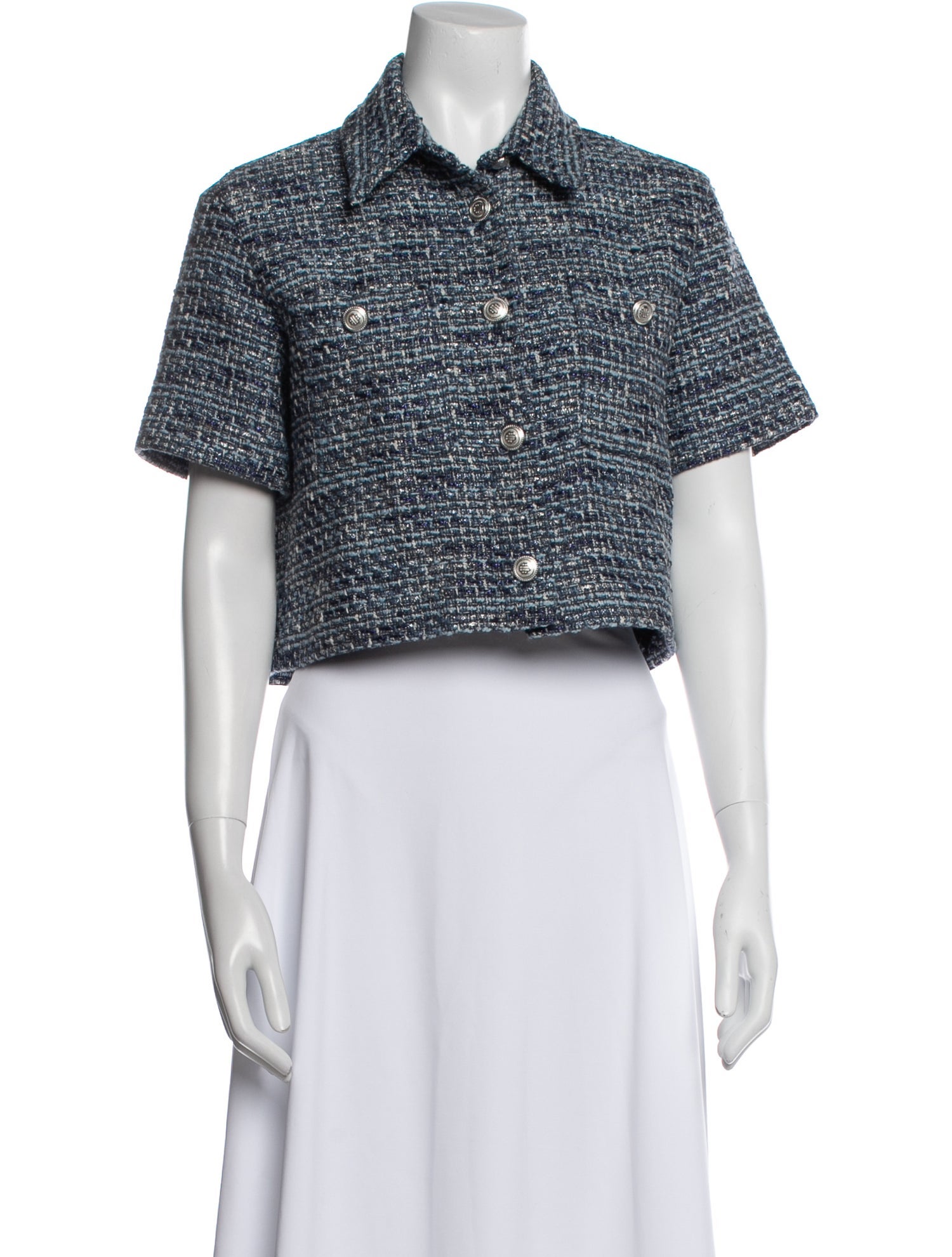 Maje Tweed Pattern Bolero