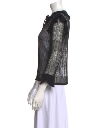 Maje Bateau Neckline Three-Quarter Sleeve Blouse