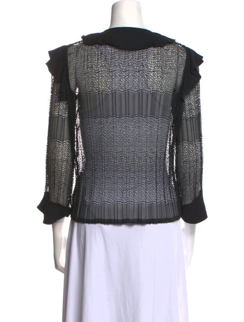 Maje Bateau Neckline Three-Quarter Sleeve Blouse