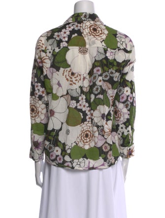 Maje Floral Print Three-Quarter Sleeve Blouse
