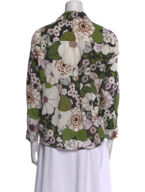 Maje Floral Print Three-Quarter Sleeve Blouse