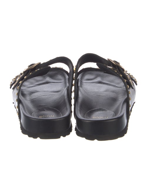 Maje Leather Studded Accents Slides