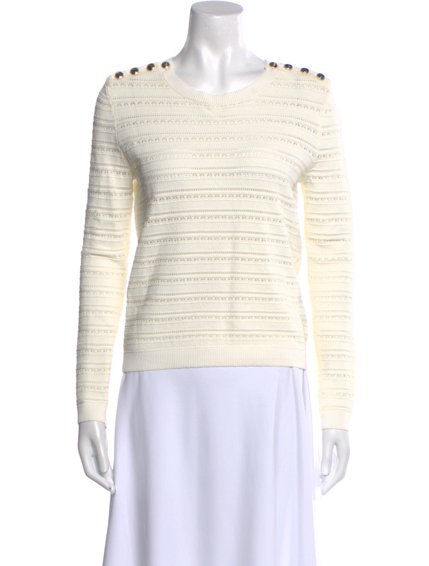 Maje Striped Crew Neck Sweatshirt