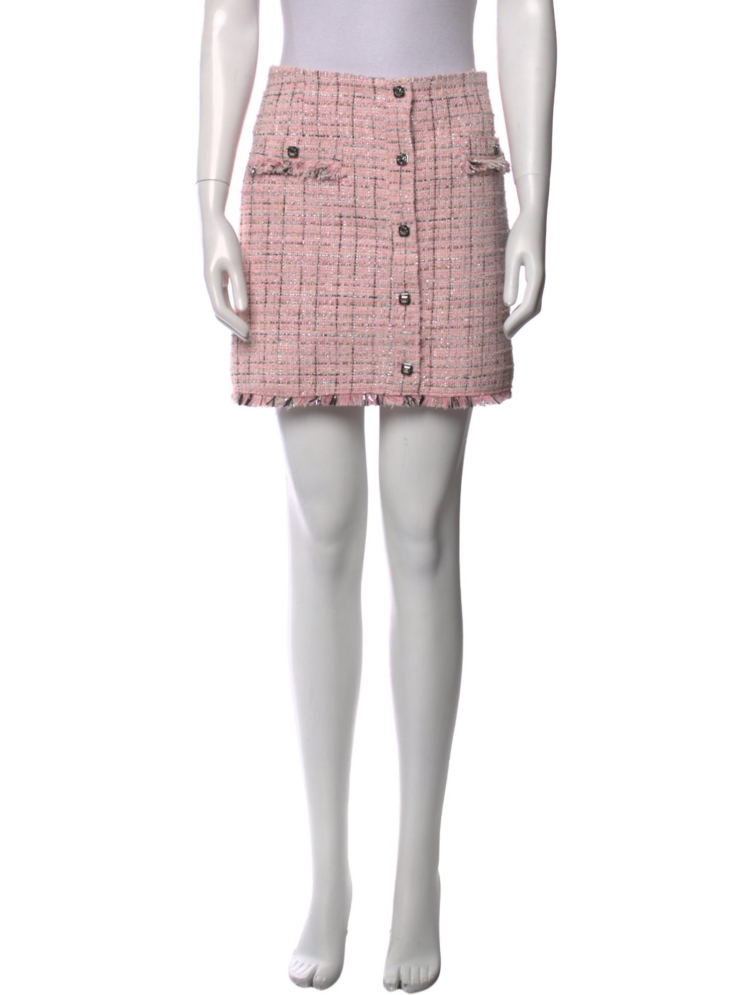 Maje Tweed Pattern Mini Skirt