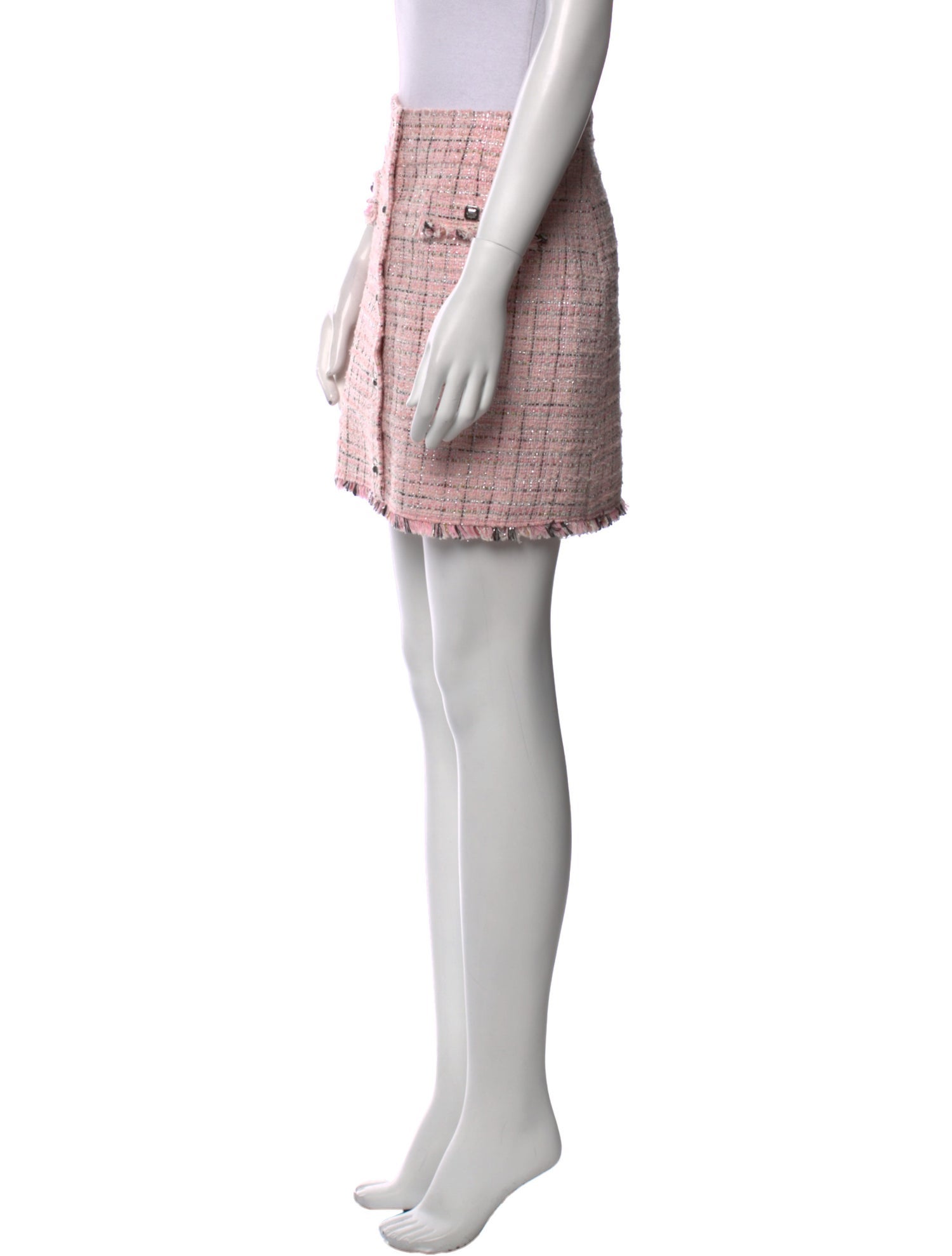 Maje Tweed Pattern Mini Skirt