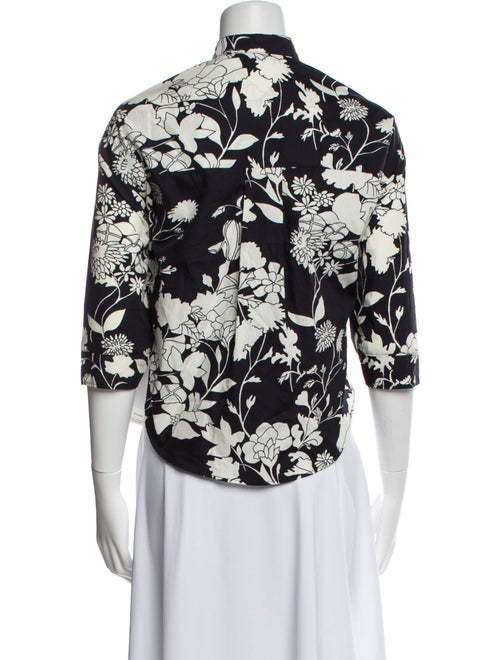 Maje Floral Print Mock Neck Crop Top