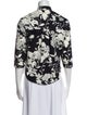 Maje Floral Print Mock Neck Crop Top