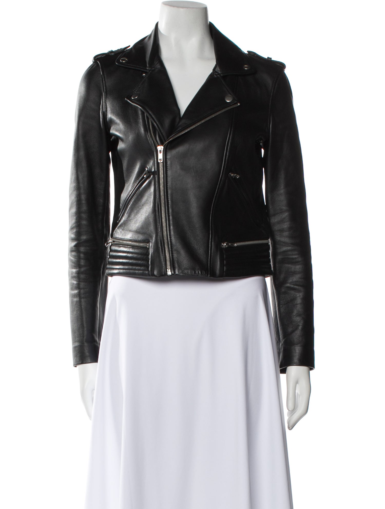 Maje Lamb Leather Biker Jacket