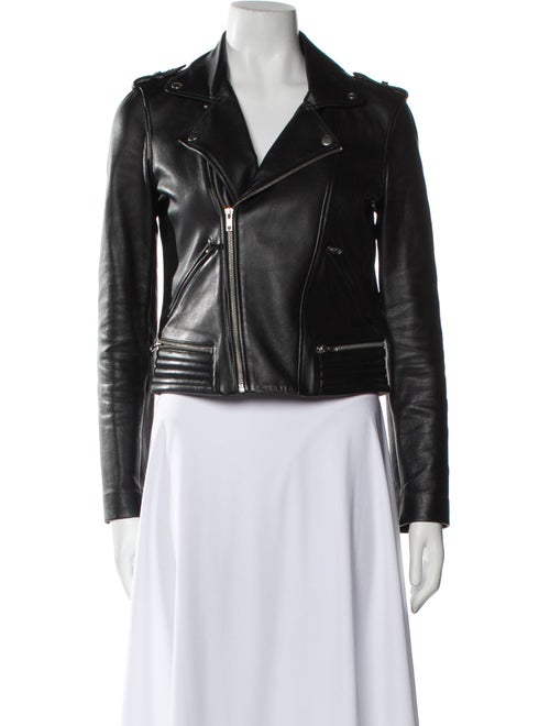 Maje Lamb Leather Biker Jacket