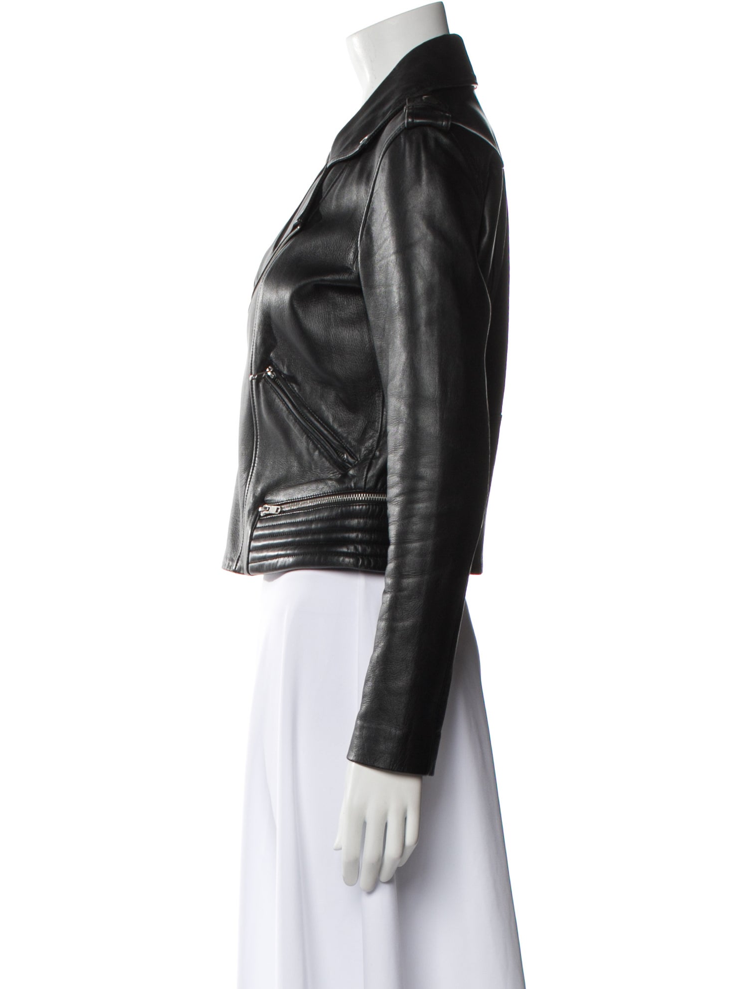 Maje Lamb Leather Biker Jacket