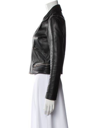 Maje Lamb Leather Biker Jacket
