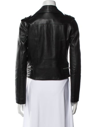 Maje Lamb Leather Biker Jacket