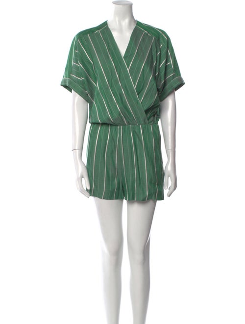 Maje Striped V-Neck Romper