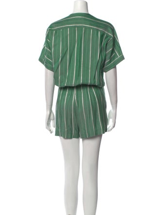 Maje Striped V-Neck Romper