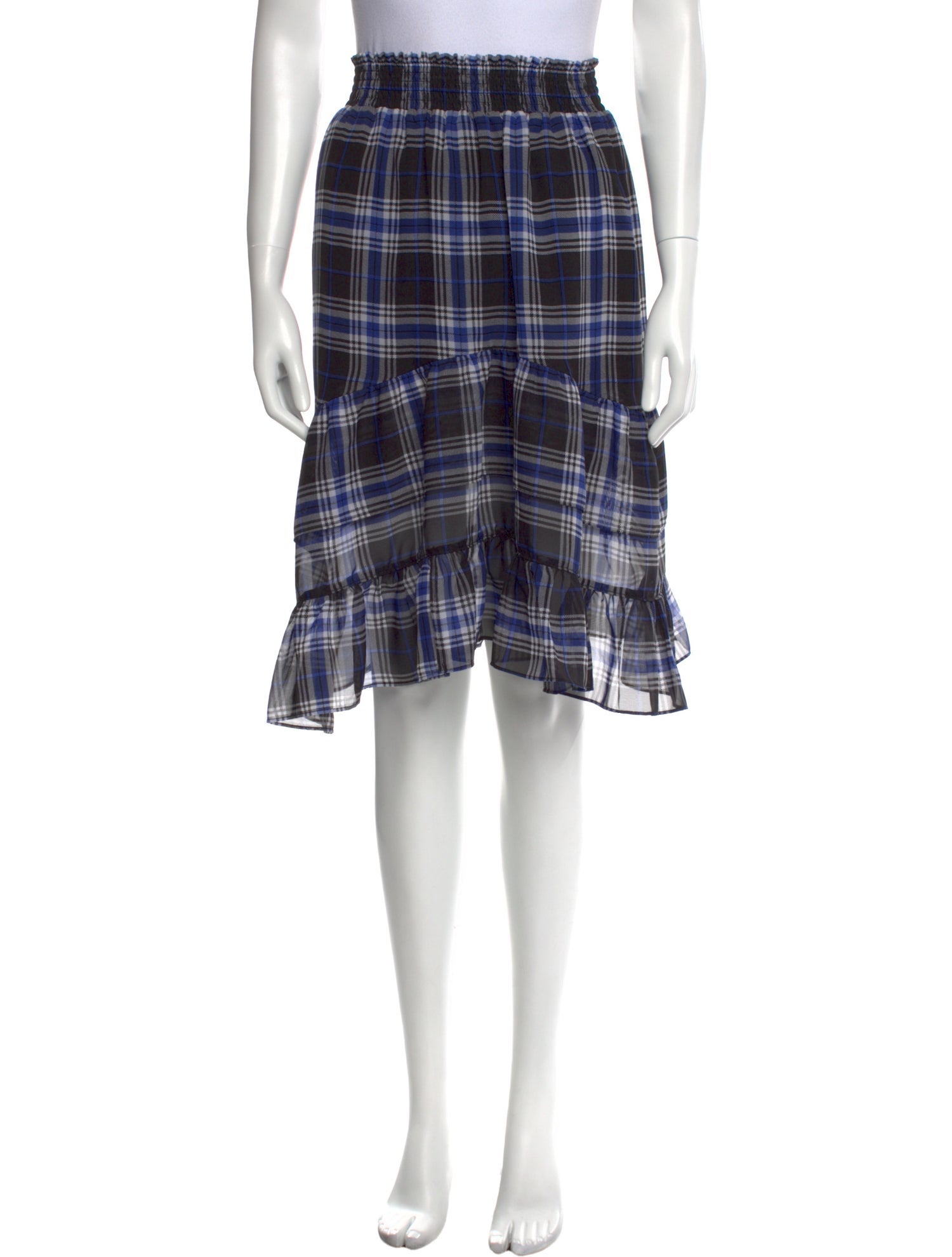 Maje Plaid Print Knee-Length Skirt