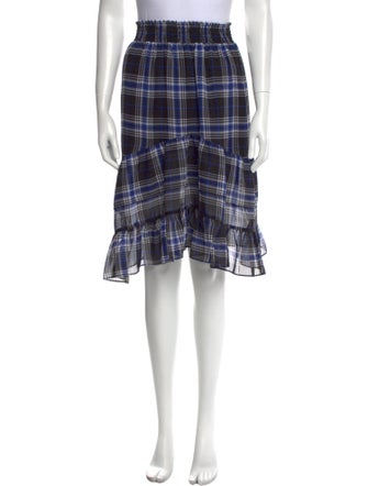 Maje Plaid Print Knee-Length Skirt