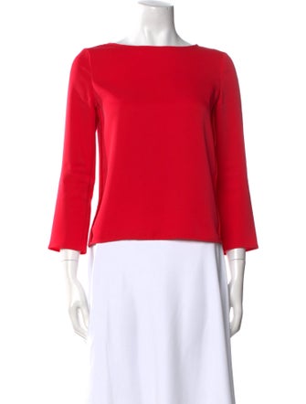 Maje Bateau Neckline Three-Quarter Sleeve Top