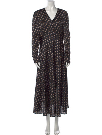 Maje Floral Print Long Dress