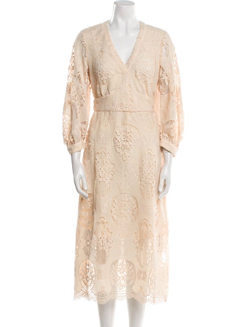 Maje Lace Pattern Long Dress