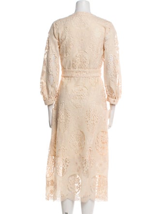 Maje Lace Pattern Long Dress