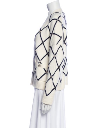 Maje Plaid Print V-Neck Sweater