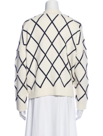 Maje Plaid Print V-Neck Sweater