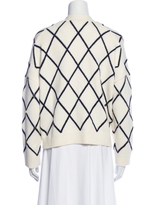 Maje Plaid Print V-Neck Sweater