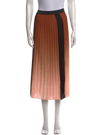 Maje Pleated Accents Midi Length Skirt