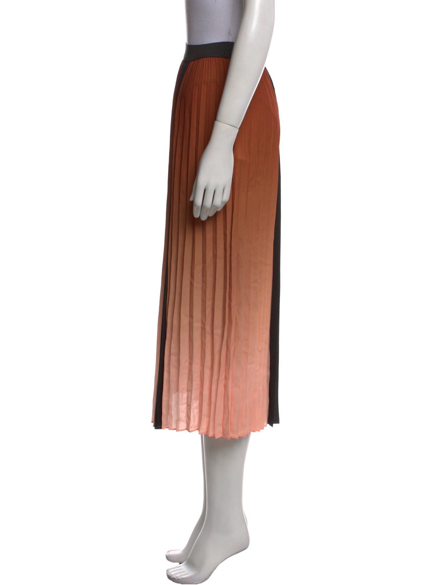 Maje Pleated Accents Midi Length Skirt