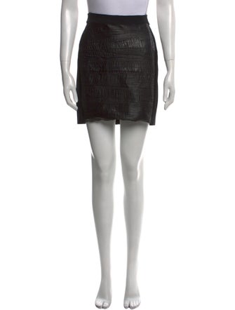 Maje Lamb Leather Mini Skirt