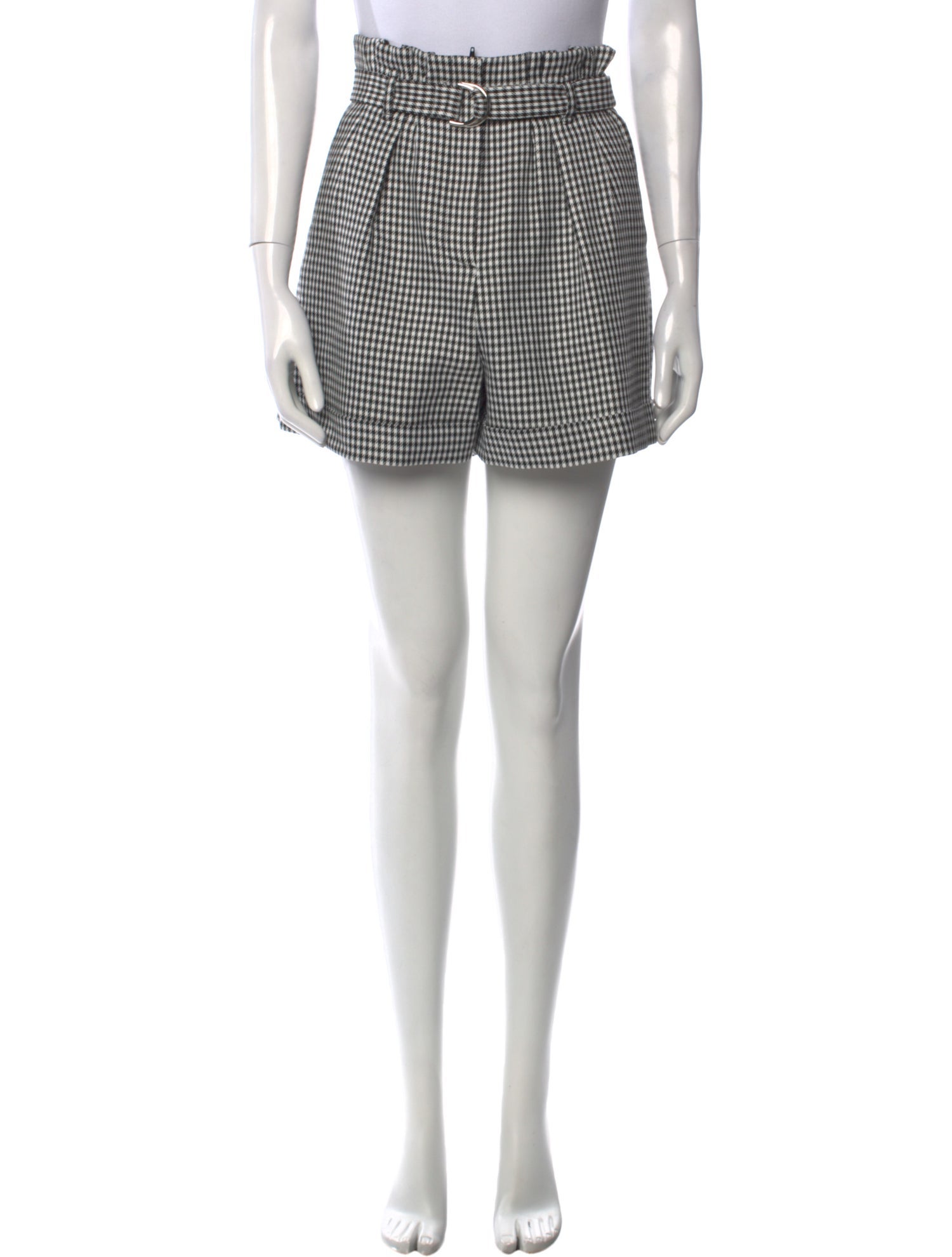 Maje Plaid Print Mini Shorts