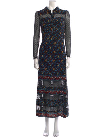Maje Floral Print Long Dress