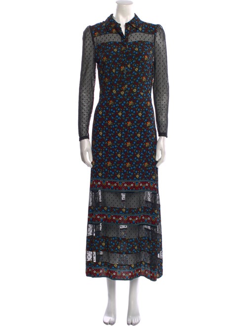 Maje Floral Print Long Dress