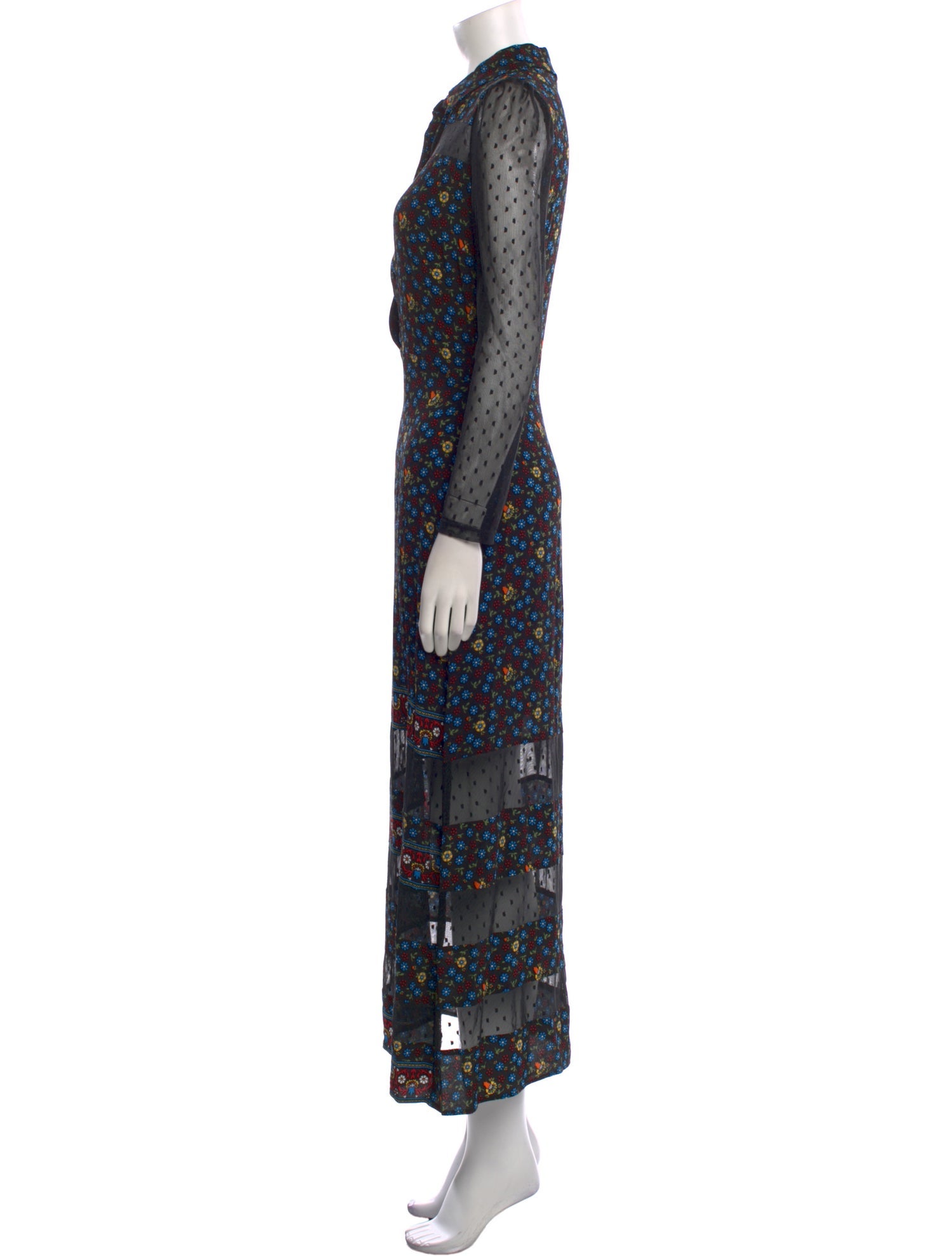 Maje Floral Print Long Dress