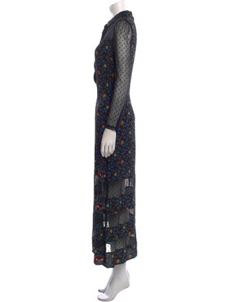Maje Floral Print Long Dress