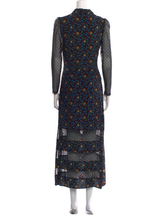 Maje Floral Print Long Dress