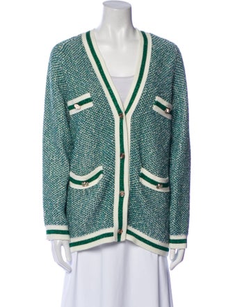 Maje Striped V-Neck Sweater