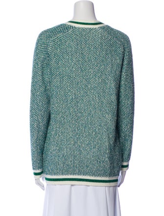 Maje Striped V-Neck Sweater