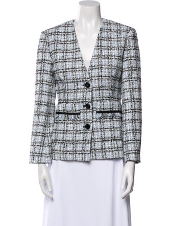 Maje Plaid Print Blazer