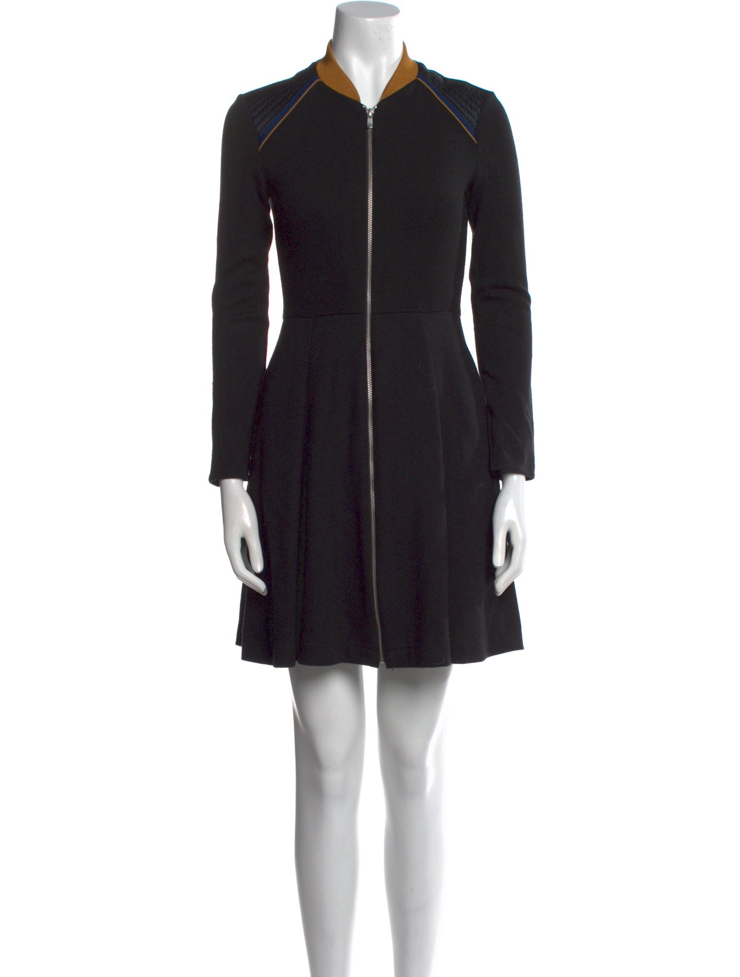 Maje Mock Neck Mini Dress