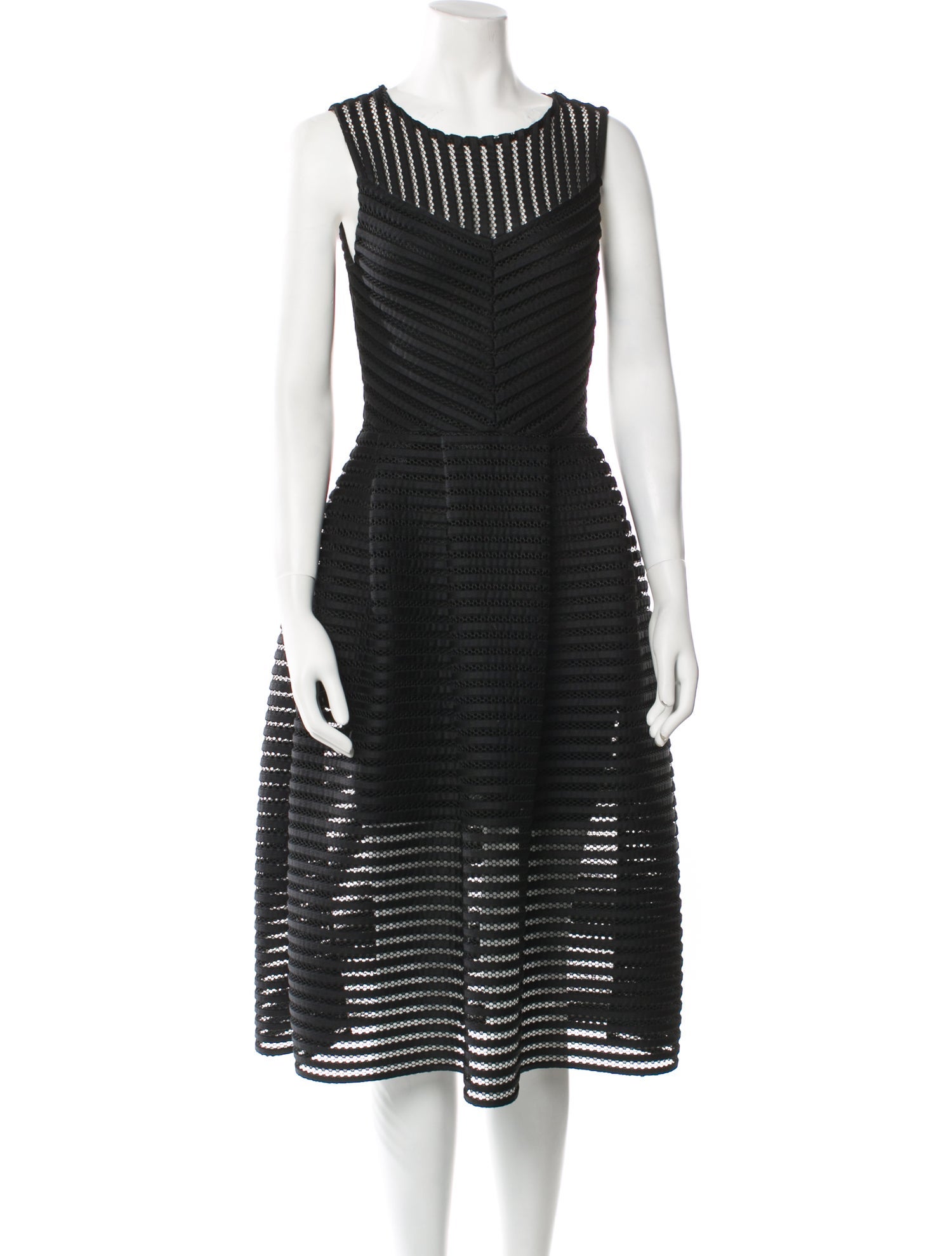 Maje Striped Midi Length Dress