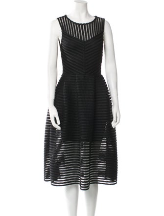 Maje Striped Midi Length Dress